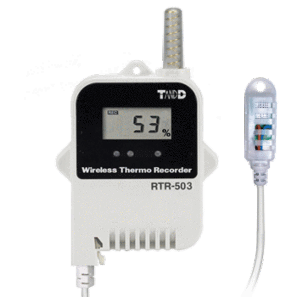 Wireless temperature and humidity logger with external probe