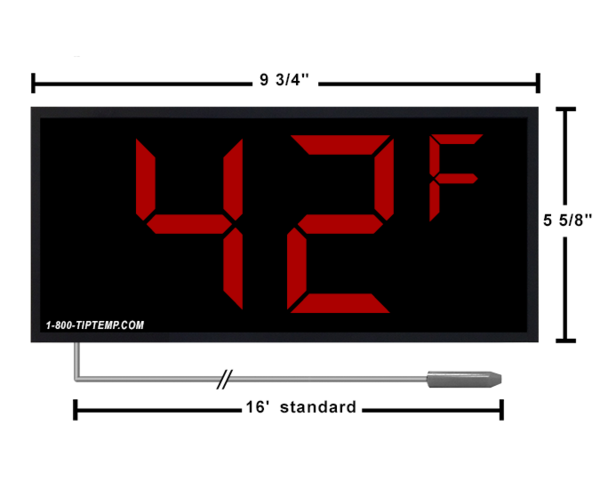 Large Display Thermometer with 4 Inch Digits from TIP TEMPerature Products