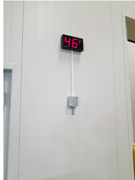 Large Display Thermometer with 4 Digits for Extra Large Display,  Thermometer Displays in °C or °F. Large LED Temperature Display(2 Digit  Model)